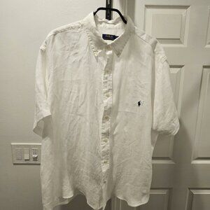 Polo Ralph Lauren Classic Fit Linen Shirt White 2XLT